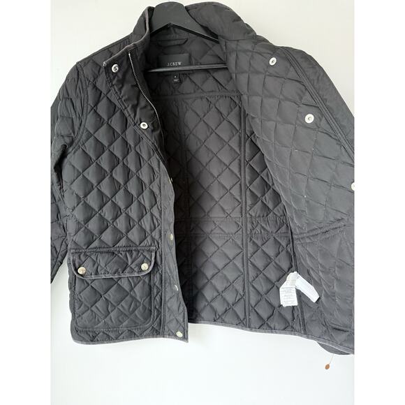 J Crew Women’s Black Quilted 70% Down Coat /Jacket Full Zip /Snaps /Pockets Sz S - Picture 5 of 10